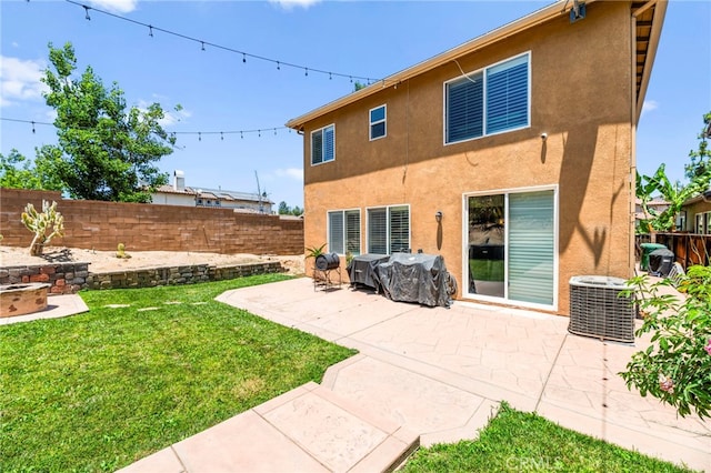 11209 Pinecone St, Corona, CA 92883 - rear view of property featuring stucco siding, a fenced backyard, and a patio area