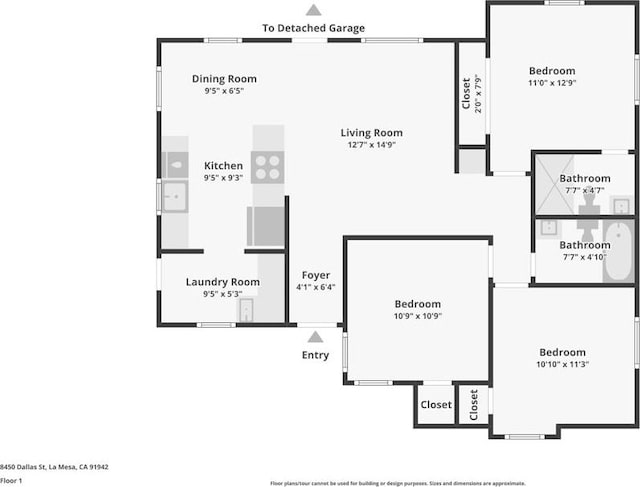 8450 Dallas St, La Mesa, CA 91942 - view of property floor plan