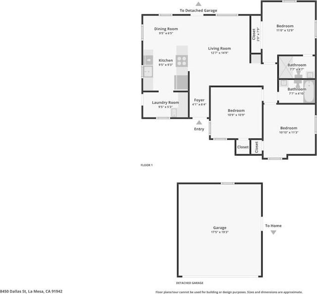 8450 Dallas St, La Mesa, CA 91942 - view of property floor plan