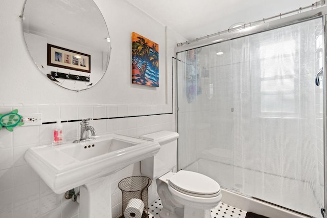 764 E Solana Cir, Solana Beach, CA 92075 - bathroom with tile walls and a stall shower