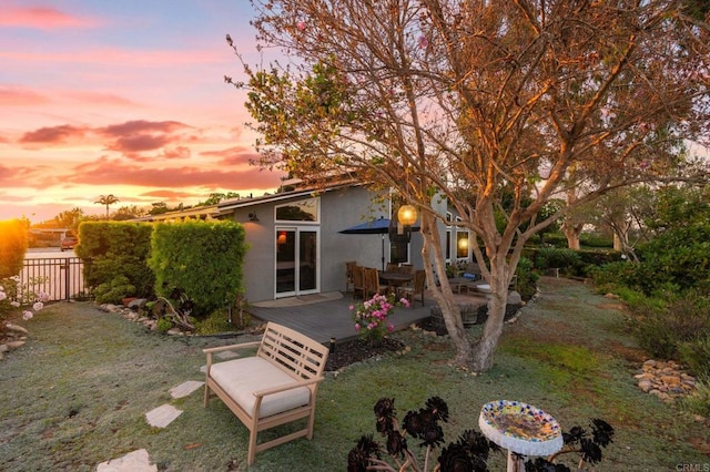 764 E Solana Cir, Solana Beach, CA 92075 - rear view of house with a wooden deck and stucco siding