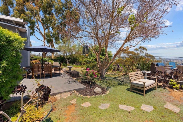 764 E Solana Cir, Solana Beach, CA 92075 - view of grassy yard with outdoor dining area and a deck