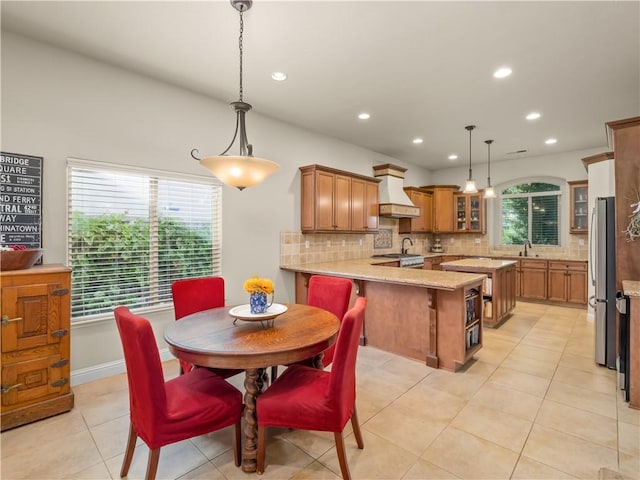 425 W Trenton Ave, Clovis, CA 93619 - dining room with recessed lighting and light tile patterned floors