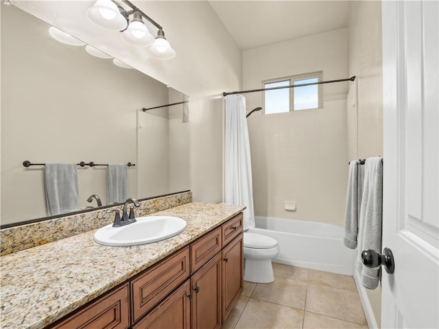 425 W Trenton Ave, Clovis, CA 93619 - full bathroom with vanity, shower / bath combo, and tile patterned flooring