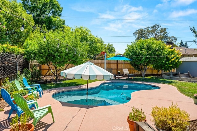 571 Redwood Way, Chico, CA 95926 - view of swimming pool with a patio and a fenced backyard