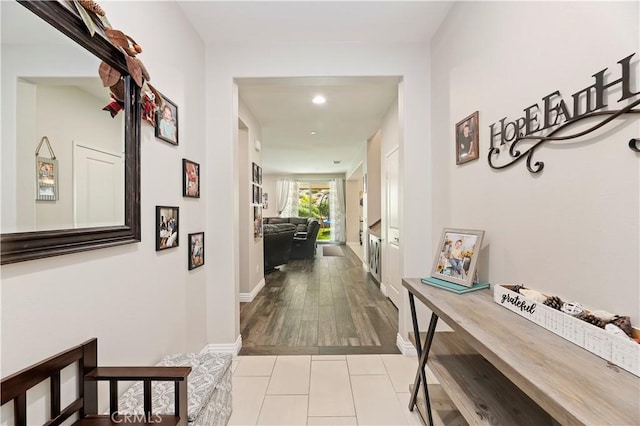 9574 Alta Cresta Ave, Riverside, CA 92508 - corridor featuring tile patterned floors and recessed lighting