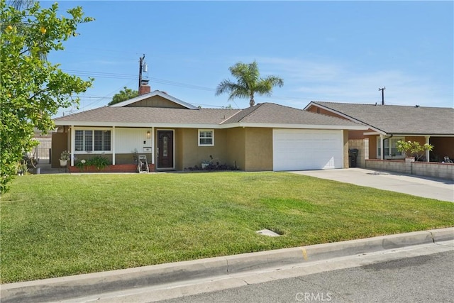 3126 E Merrygrove St, West Covina, CA 91792 - ranch-style home with an attached garage, a front yard, and driveway