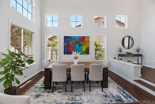 3131 Ferncreek Ln, Escondido, CA 92027 - dining space with a high ceiling and wood finished floors