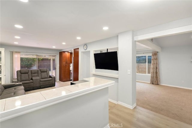 8303 Topeka Dr, Northridge, CA 91324 - living area with recessed lighting and light wood-type flooring