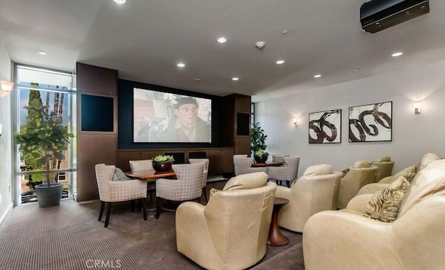 447 N Doheny Dr Unit 104, Beverly Hills, CA 90210 - home theater featuring carpet flooring and recessed lighting