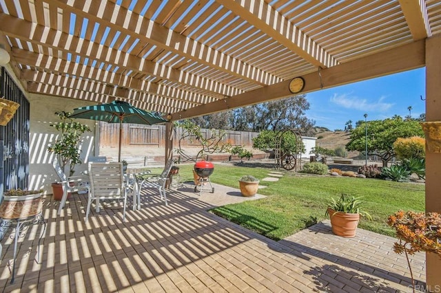 5420 Mirar Ct, Bonita, CA 91902 - fenced backyard featuring outdoor dining space, a patio area, and a pergola
