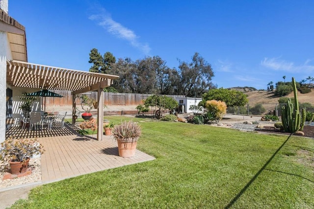 5420 Mirar Ct, Bonita, CA 91902 - view of yard featuring a pergola and outdoor dining area