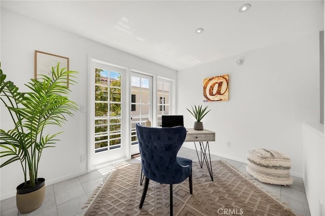 11601 Montana Ave Unit 7, Los Angeles, CA 90049 - office featuring tile patterned floors and recessed lighting