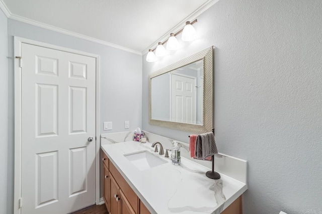 4843 Flying Cloud Way, Carlsbad, CA 92008 - bathroom featuring vanity and crown molding