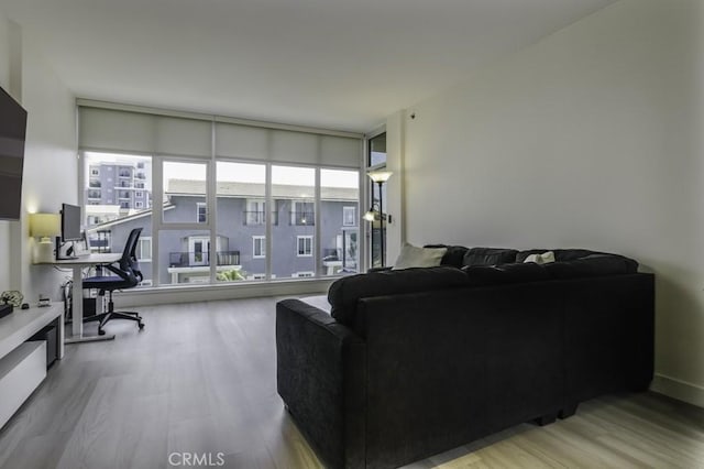 411 W Seaside Way Unit 402, Long Beach, CA 90802 - living room with wood finished floors and an office area