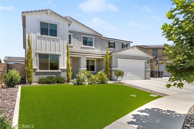 32886 Birchall Ct, Winchester, CA 92596 - view of front of house with board and batten siding, concrete driveway, and an attached garage