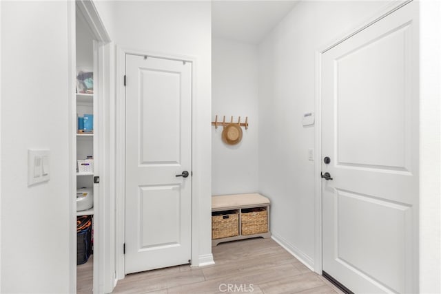 32886 Birchall Ct, Winchester, CA 92596 - mudroom with light wood-type flooring and baseboards