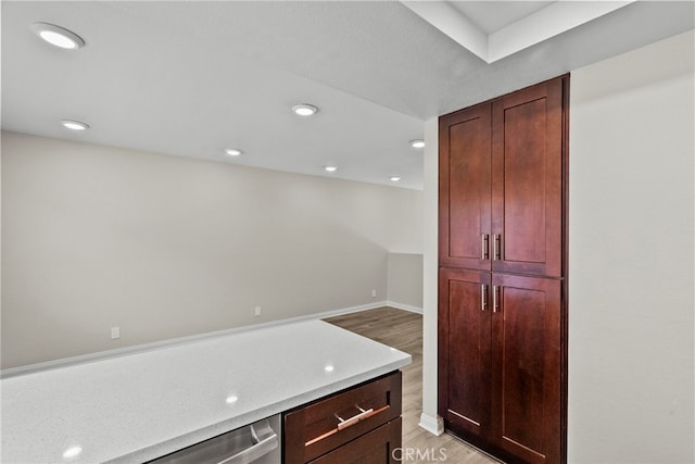17910 River Cir Unit 5, Canyon Country, CA 91387 - bar featuring light wood finished floors, recessed lighting, and dishwasher