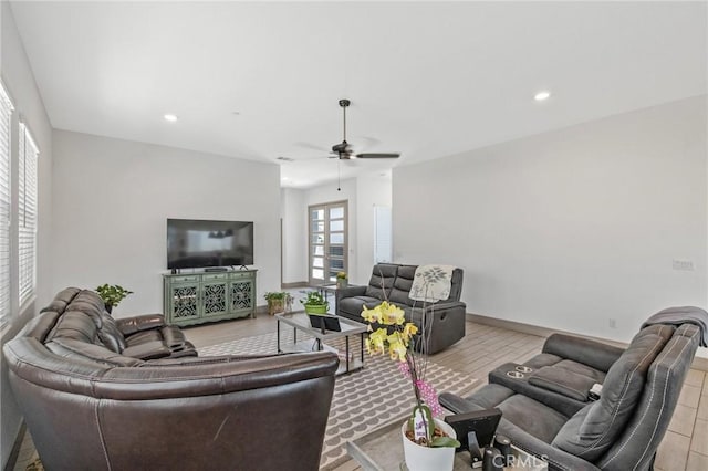 1938 N Frontier St, Hanford, CA 93230 - living room with a ceiling fan and recessed lighting