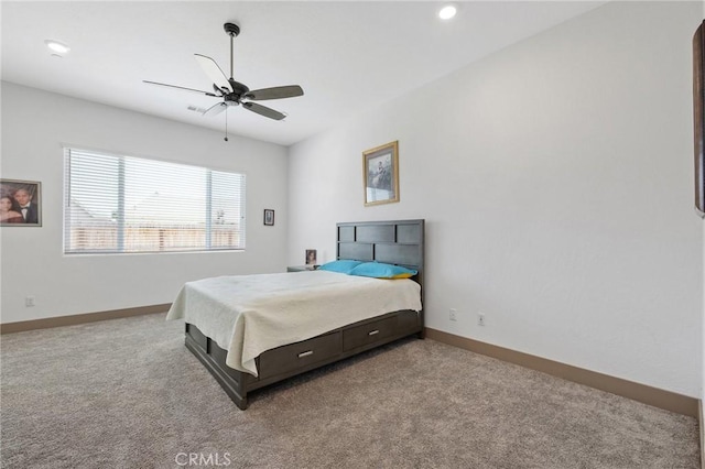 1938 N Frontier St, Hanford, CA 93230 - carpeted bedroom with ceiling fan and recessed lighting