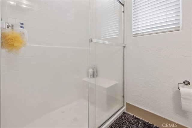 1938 N Frontier St, Hanford, CA 93230 - full bathroom with a shower stall and a textured wall