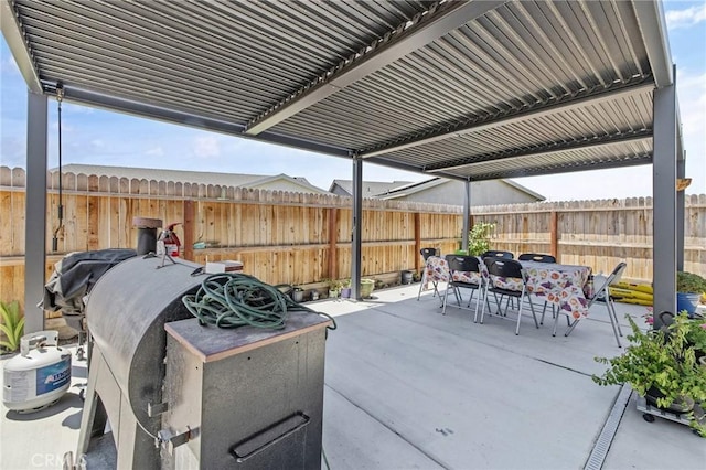 1938 N Frontier St, Hanford, CA 93230 - fenced backyard with outdoor dining area and a patio