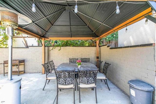 11063 White Oak Ave, Granada Hills, CA 91344 - fenced backyard featuring a gazebo, a patio area, and outdoor dining area