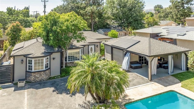 11063 White Oak Ave, Granada Hills, CA 91344 - view from above of property featuring a pool area