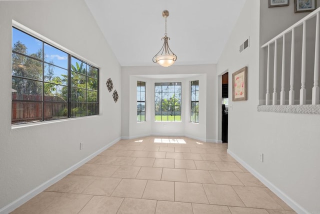 1161 Senwood Way, Fallbrook, CA 92028 - empty room featuring plenty of natural light, high vaulted ceiling, and tile patterned floors