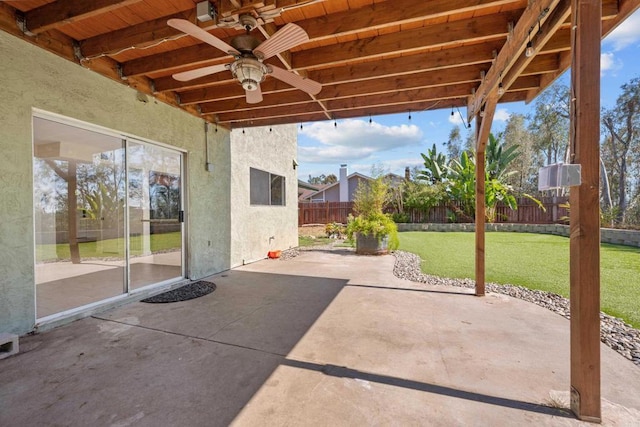 1161 Senwood Way, Fallbrook, CA 92028 - fenced backyard featuring ceiling fan and a patio