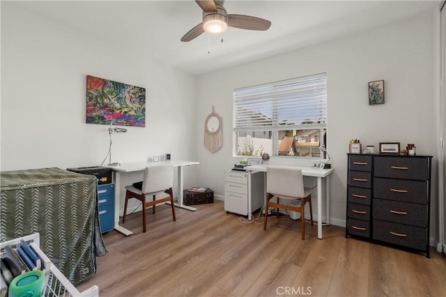 401 Lupine Way, Oceanside, CA 92057 - office space featuring light wood-type flooring and a ceiling fan