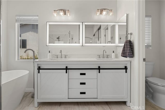 401 Lupine Way, Oceanside, CA 92057 - full bath with double vanity, a soaking tub, and a shower