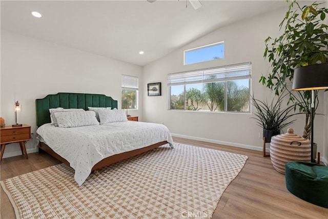 401 Lupine Way, Oceanside, CA 92057 - bedroom featuring lofted ceiling, wood finished floors, and recessed lighting