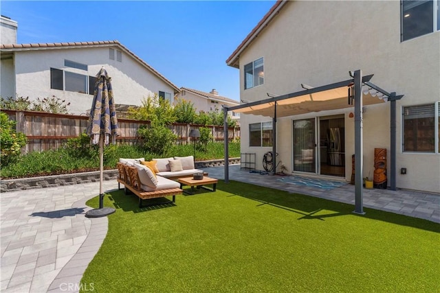 401 Lupine Way, Oceanside, CA 92057 - view of yard with a pergola, a patio area, and an outdoor hangout area