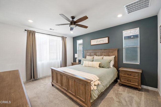 1979 Tangelo Way, Santa Paula, CA 93060 - bedroom featuring light carpet, recessed lighting, and ceiling fan