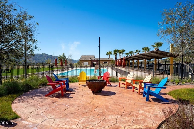 1979 Tangelo Way, Santa Paula, CA 93060 - view of pool with a mountain view and a patio