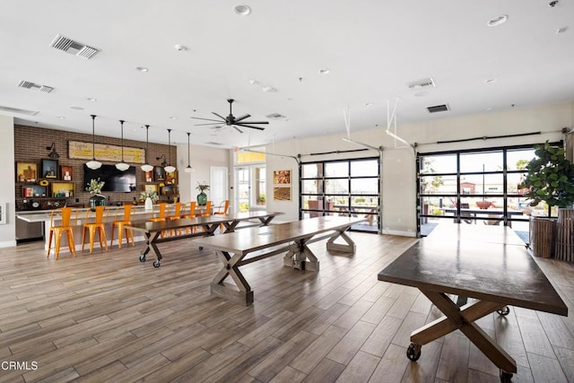 1979 Tangelo Way, Santa Paula, CA 93060 - game room with light wood finished floors, a ceiling fan, and recessed lighting