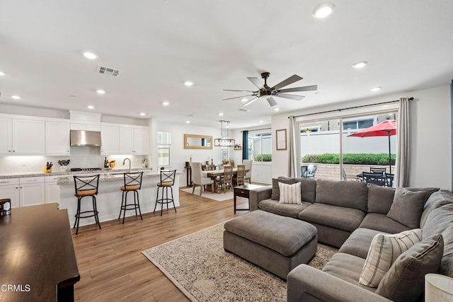 1979 Tangelo Way, Santa Paula, CA 93060 - living area with ceiling fan, recessed lighting, and light wood-style floors