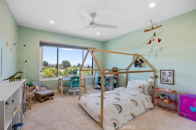 1579 Via Parque, Thousand Oaks, CA 91360 - carpeted bedroom featuring recessed lighting and ceiling fan