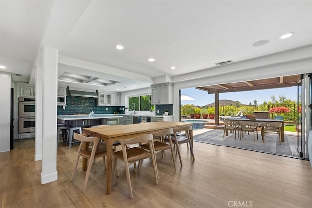 1579 Via Parque, Thousand Oaks, CA 91360 - dining space featuring light wood finished floors and recessed lighting