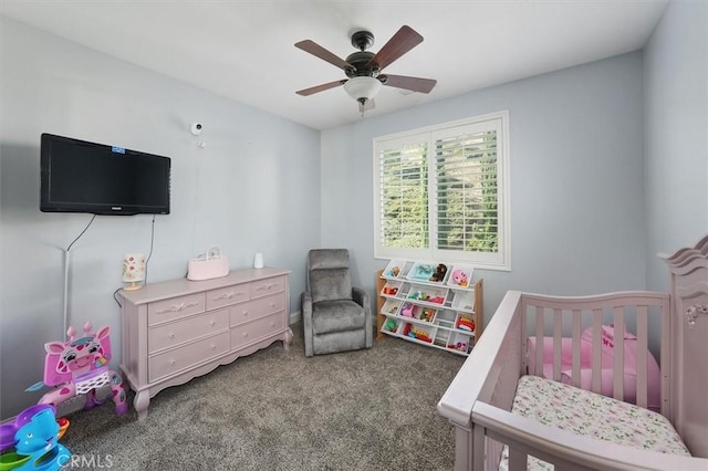 29160 Harmony Way, Saugus, CA 91390 - carpeted bedroom with a crib and a ceiling fan