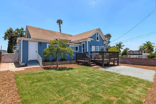 7284 W Point Ave, La Mesa, CA 91942 - back of house featuring a deck, a gate, and a shingled roof