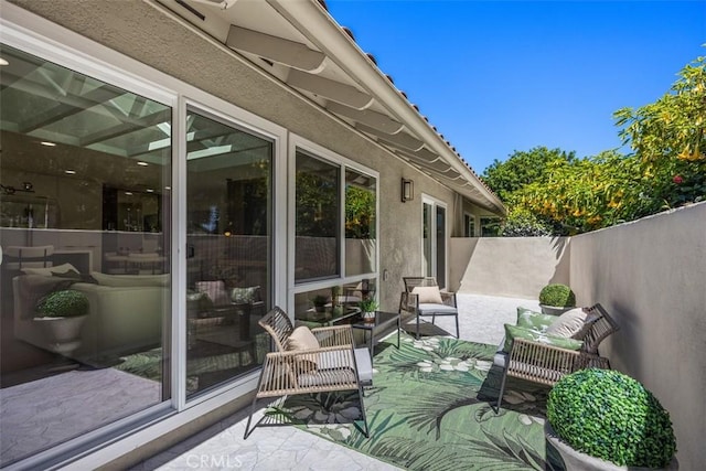 3253 San Amadeo Unit P, Laguna Woods, CA 92637 - view of patio featuring an outdoor hangout area