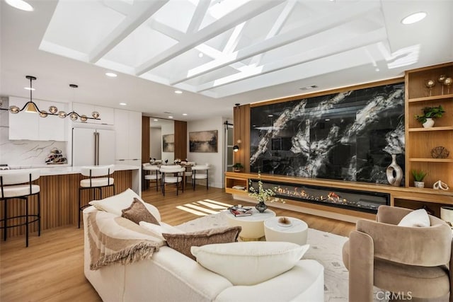 3253 San Amadeo Unit P, Laguna Woods, CA 92637 - cinema room with light wood finished floors and recessed lighting