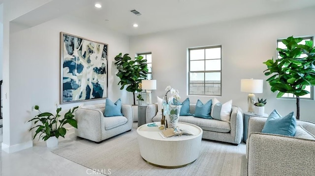 17413 Siena Ln, Fountain Valley, CA 92708 - living room featuring recessed lighting and baseboards
