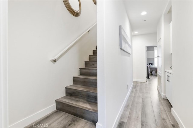 9044 Garvey Ave Unit 21, Rosemead, CA 91770 - stairway with wood finished floors and recessed lighting