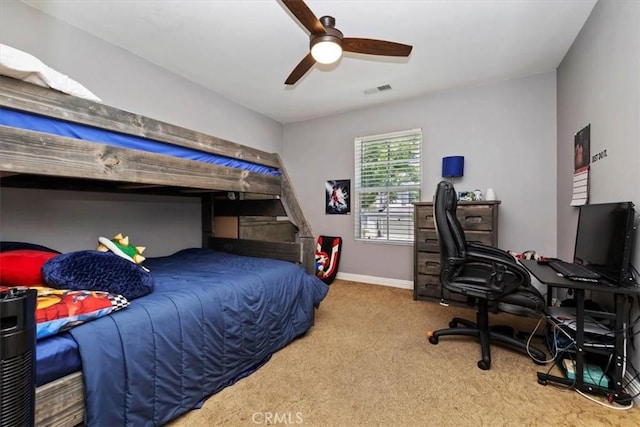 10349 Cooks Dr Unit 2, Rancho Cucamonga, CA 91730 - carpeted bedroom with a desk and ceiling fan