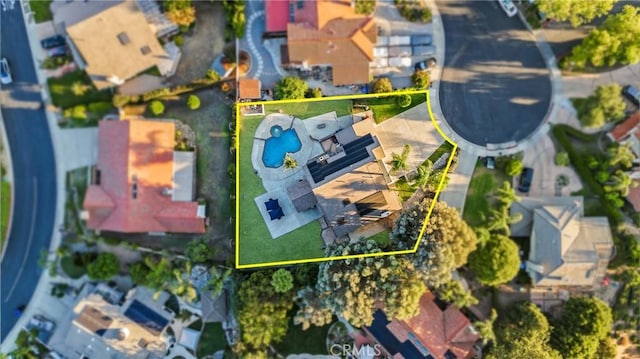 1549 Hillcrest Dr, Pomona, CA 91768 - aerial view of property's location with property parcel outlined