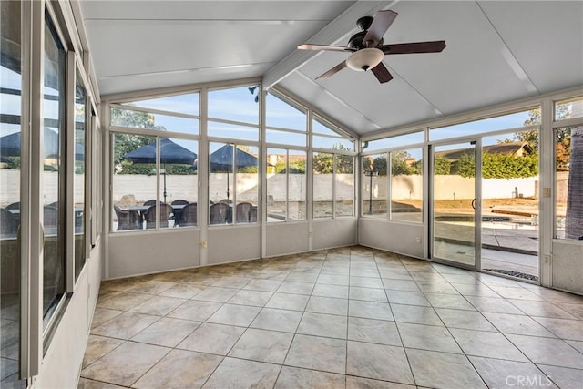 1549 Hillcrest Dr, Pomona, CA 91768 - unfurnished sunroom with plenty of natural light and ceiling fan