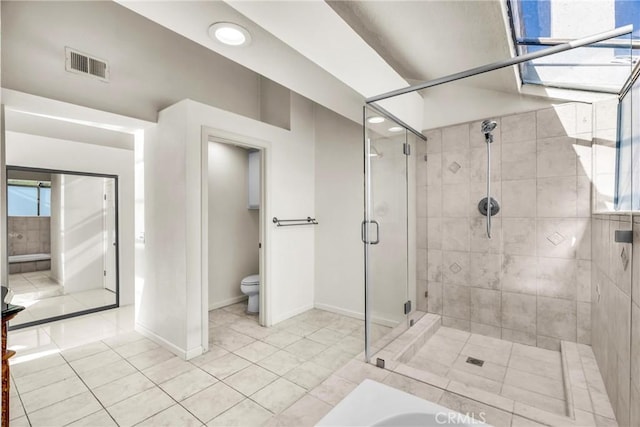 1549 Hillcrest Dr, Pomona, CA 91768 - bathroom featuring tile patterned flooring, a stall shower, and recessed lighting